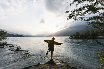 Woman at lake