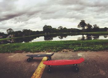 Empty bench in park