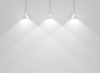 Studio shot of three ceiling lamps