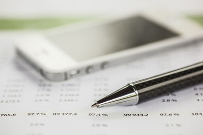 High angle view of laptop on table