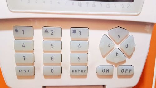 Close-up of computer keyboard on table