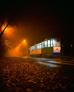 Illuminated street at night