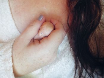 Close-up of baby hand