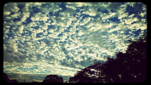 Low angle view of cloudy sky