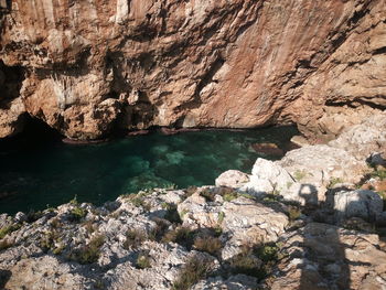 Rock formations in sea