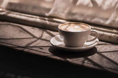 Close-up of coffee on table