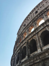 Low angle view of historical building against clear sky