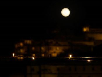 View of illuminated city at night