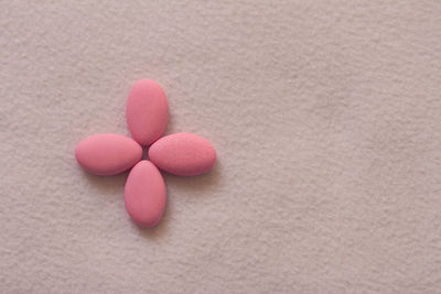 Close-up of heart shape on table