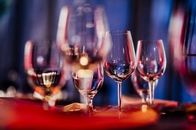 Luxury table settings for fine dining with and glassware, beautiful blurred  background. for events,