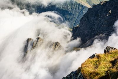 High angle view of a waterfall of clouds
