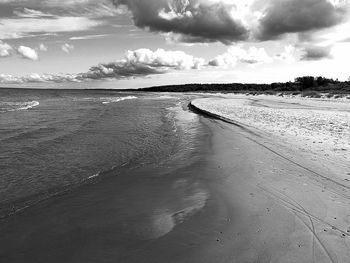 Scenic view of beach against sky