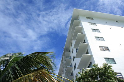 Low angle view of building against blue sky