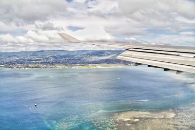 Aerial view of sea against sky