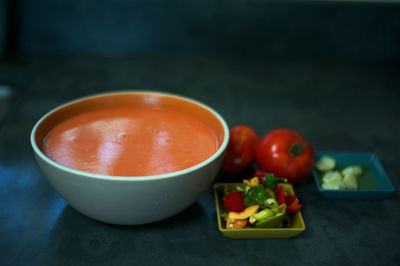 Close-up of breakfast served on table