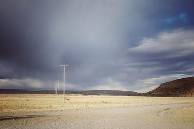 Scenic view of land against sky