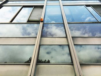 Low angle view of modern building against sky