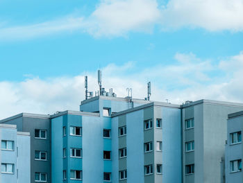 Low angle view of buildings against sky