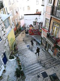 High angle view of city street