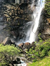 Scenic view of waterfall