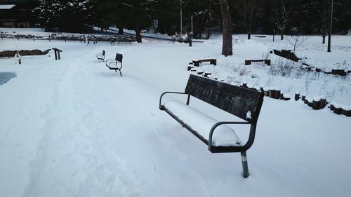 Scenic view of snow covered landscape