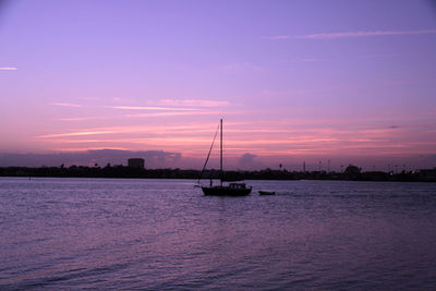 Scenic view of sea at sunset