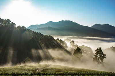 Scenic view of mountains against sky