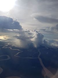 Aerial view of sea against sky