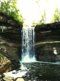 Scenic view of waterfall