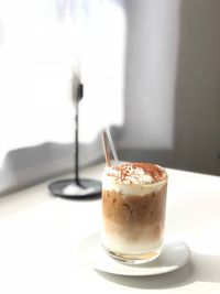 Close-up of coffee on table