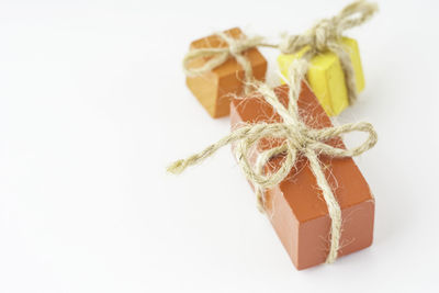 Close-up of ice cream over white background