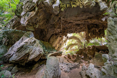 Rock formations in cave