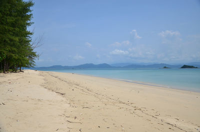 Scenic view of beach against sky