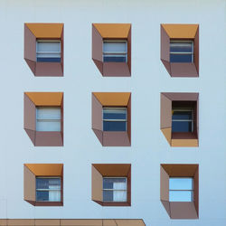 Modern building facade with square windows