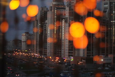 Illuminated city at night