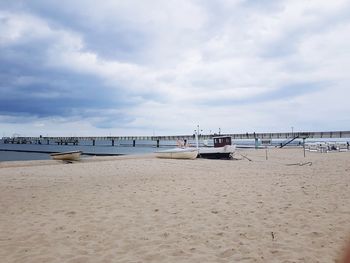 Scenic view of beach against sky