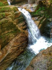 Scenic view of river flowing through rocks