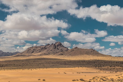 Scenic view of arid landscape against sky