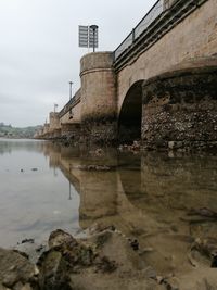 Bridge over water against sky