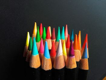 Close-up of multi colored pencils