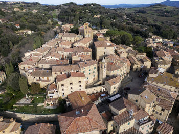 Casale marittimo tuscany italy aerial view of the city center
