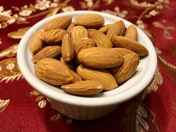 High angle view of breakfast in bowl on table
