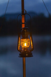 Close-up of illuminated light bulb