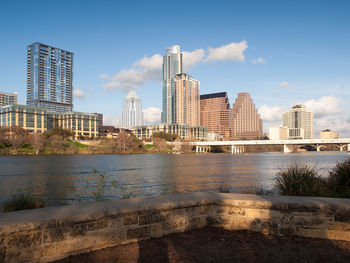 View of skyscrapers in city