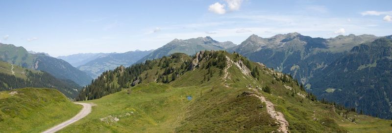 Panoramic view of mountains against sky