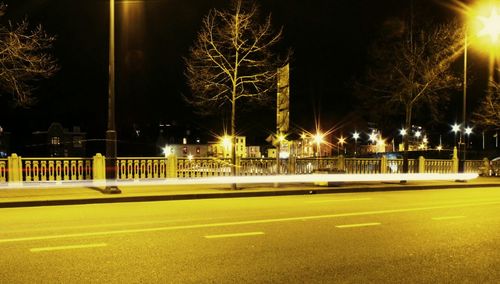 Illuminated christmas tree at night