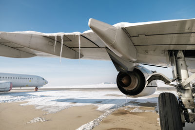 Airplane on airport runway