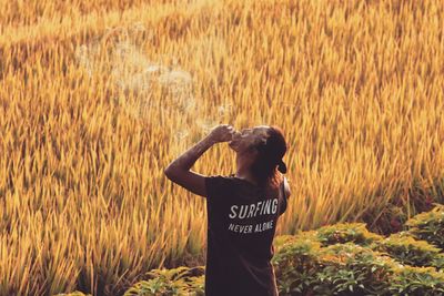 Man standing on field