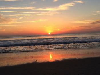 Scenic view of sea at sunset