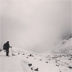 Woman standing on mountain